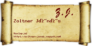 Zoltner Jónás névjegykártya